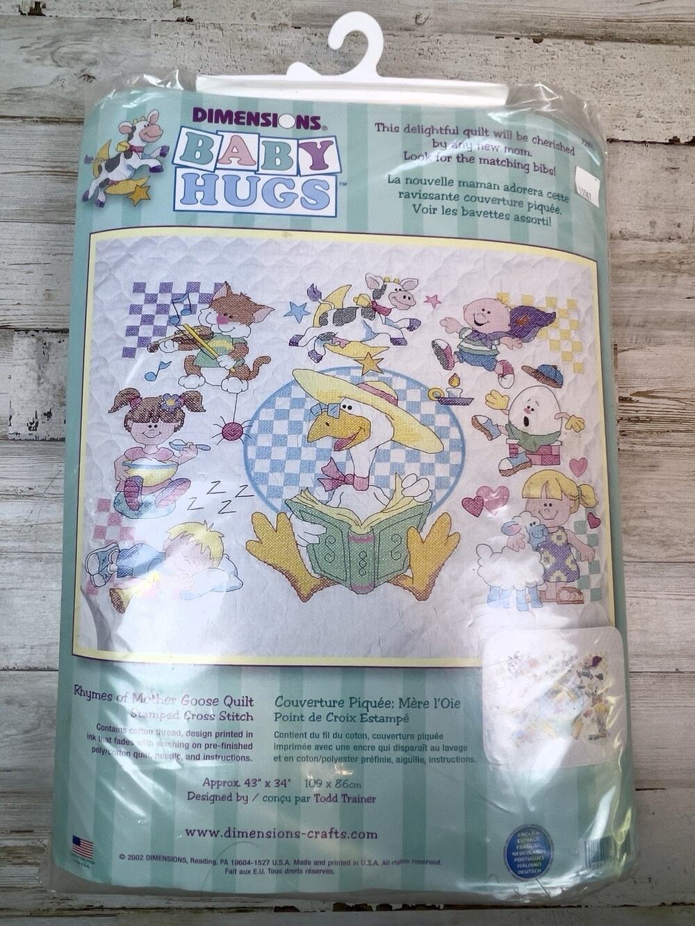 Dimensions Baby Hugs Rhymes of Mother Goose Crib Cover Cross Stitch Kit VTG